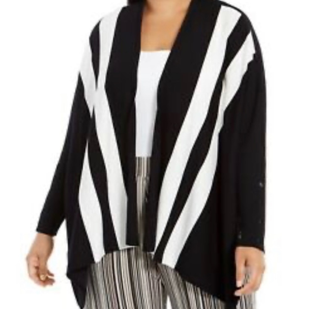 Women’s Alfani Open-Front Striped Cardigan